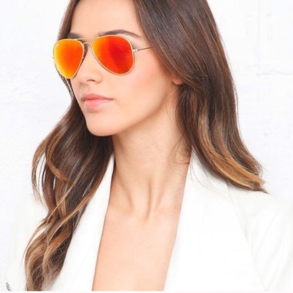 Ray-Ban Orange Flash Aviator Sunglasses